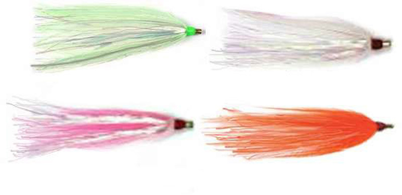 Sea Striker BT Mylar Bucktail 3 Teaser Lure BTOPM Pearl Mylar/Orange  Bucktail