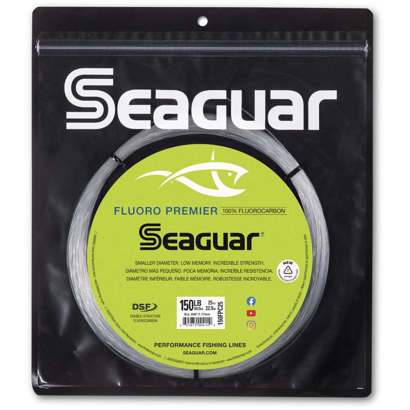 Seaguar Fluoro Premier 100% Fluorocarbon Leader 25 yds - 100lb