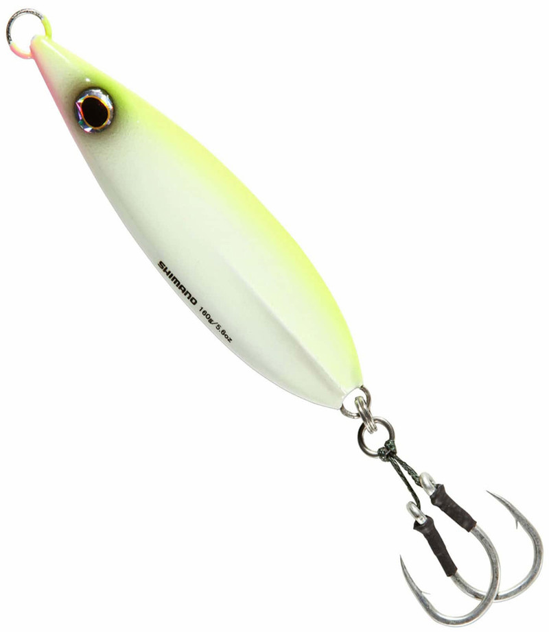 Shimano Flat Fall Butterfly Jig Lures Zebra Glow 160g 5 5/8 Ounce - Canal  Bait and Tackle