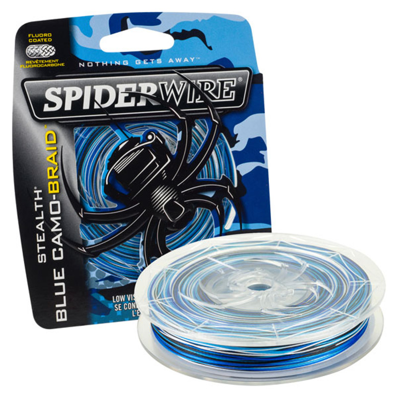 Spiderwire Stealth Blue Camo Braid 200yd Spools - TackleDirect