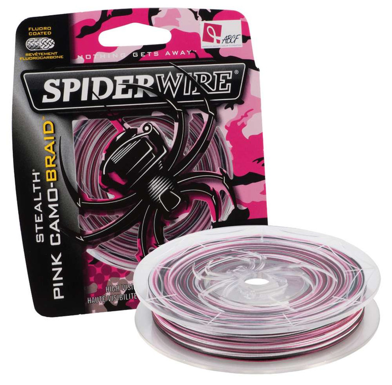 Spiderwire Stealth Pink Camo Braid 125yds 10lb - TackleDirect