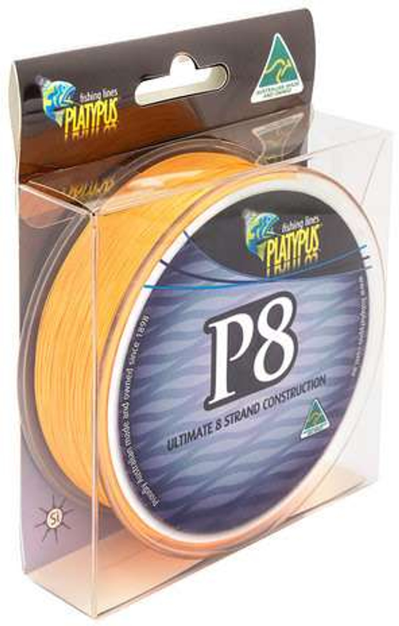 Platypus P8 Braid Fishing Line - 6 lb X 150 yd - High Vis Orange