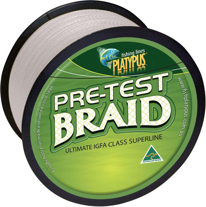 Platypus Pre-test Braid - White - 8 kg X 300 yd - TackleDirect