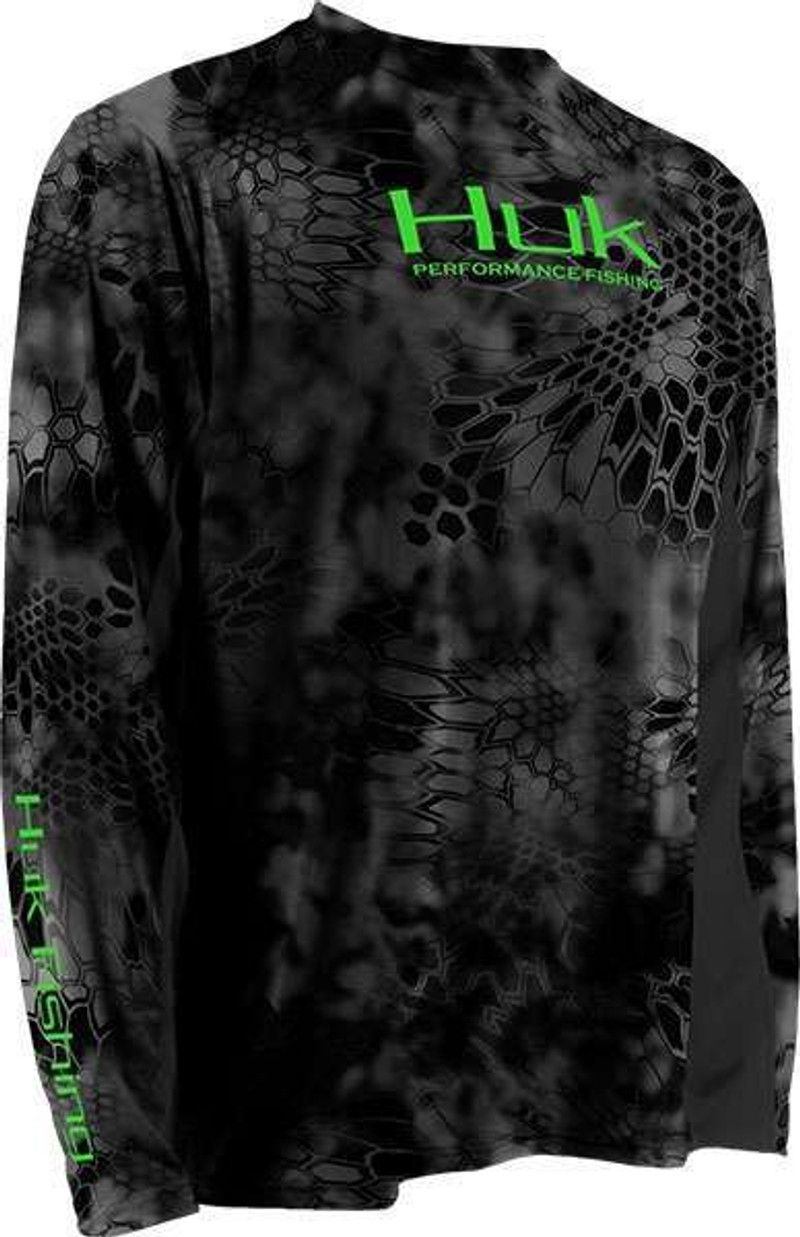 Huk Kryptek Icon Long Sleeve Shirt Typhon Neon Green Tackledirect 4733