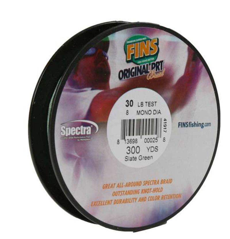 FINS XS Big Game Braided Line Dark Green 50lb - 500yd - TackleDirect