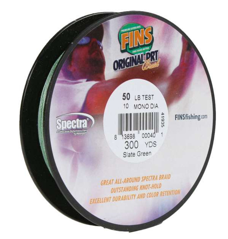 FINS XS Big Game Braided Line Dark Green 50lb - 500yd - TackleDirect