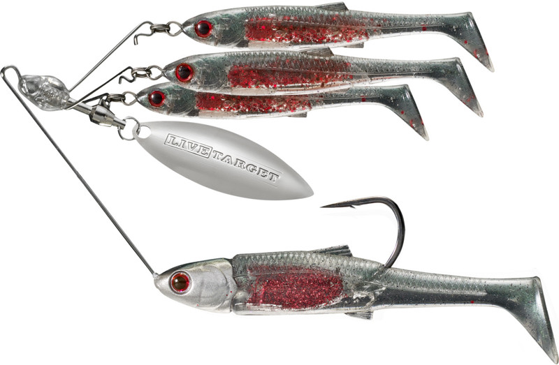 LiveTarget Baitball Spinner Rig - Large 3/4oz - Blood Red Minnow