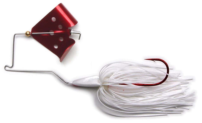 MegaStrike Cavitron BuzzBait 1/4oz Red Blade White Skirt