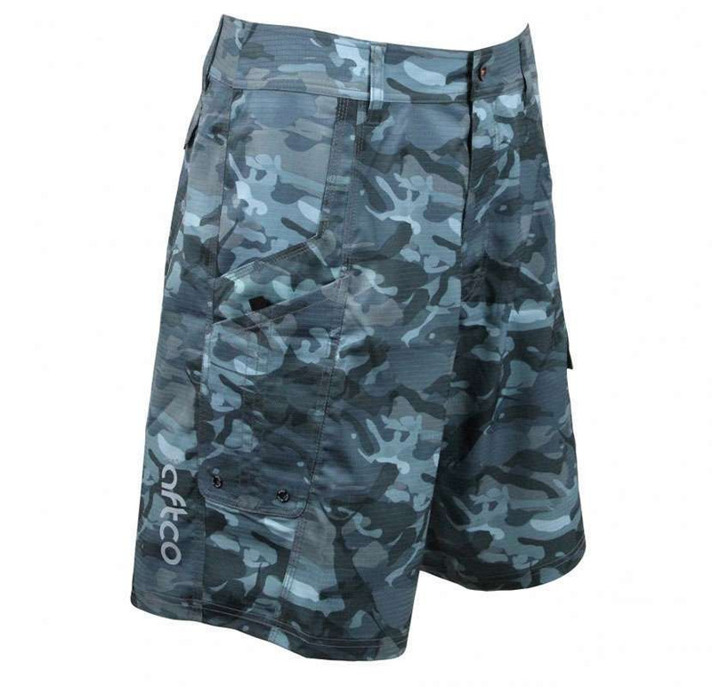 AFTCO Tactical Blue Camo Fishing Shorts 32