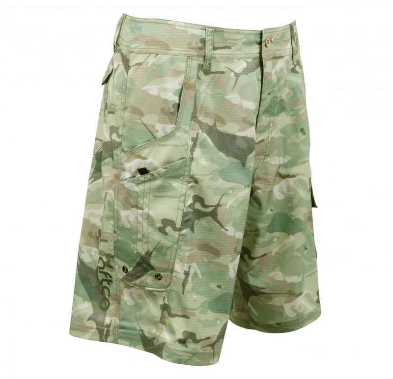 AFTCO Tactical Black Camo Fishing Shorts 34