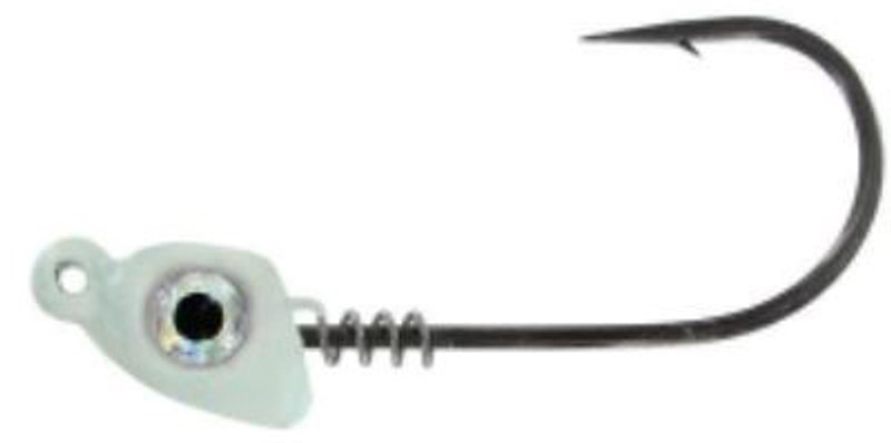 Mustad Impact Spring Jig Head - 3/8oz - White - TackleDirect