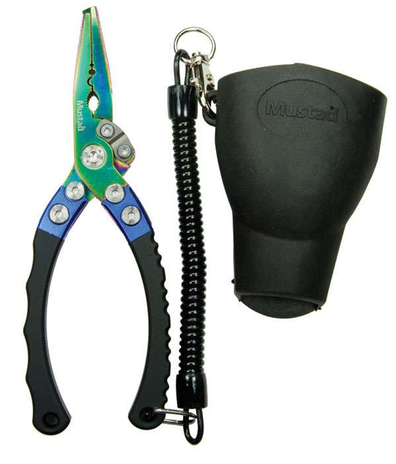 Mustad MT007 6.5 Hybrid Pliers with Rubber Holster - TackleDirect