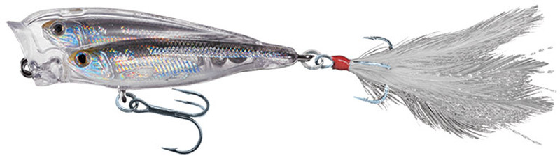 LIVETARGET GBP75T Glass Minnow Baitball Popper Silver/Smoke