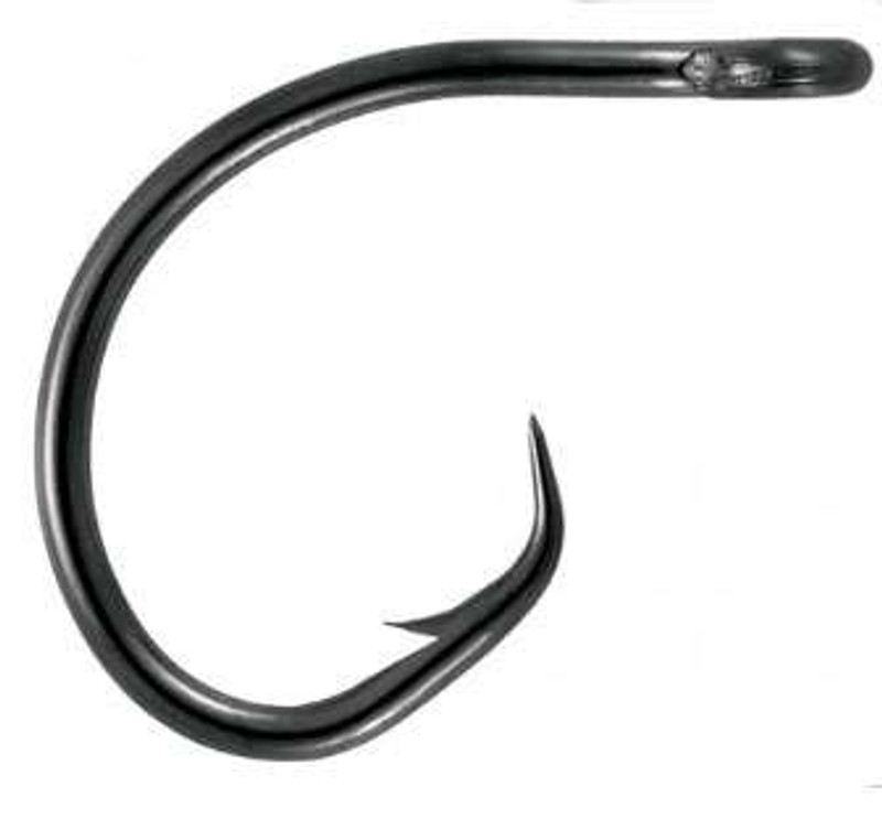 Mustad Demon Circle in Line Wide Gap Hook (25 Pack), Black/Nickel, Size 3/0