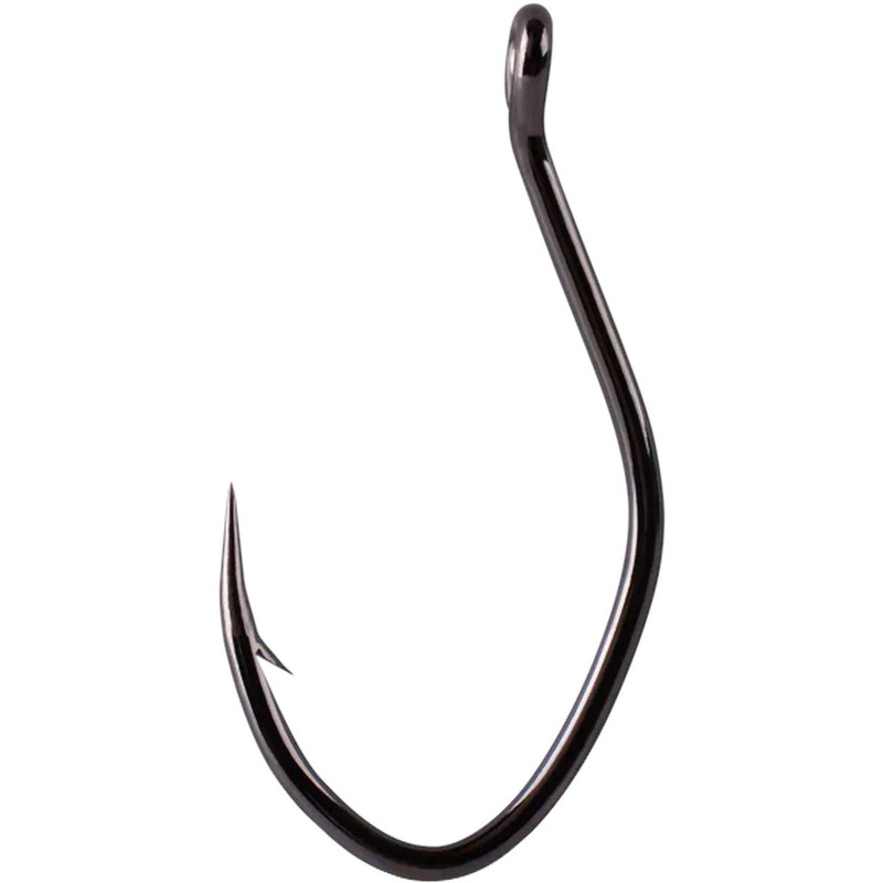 Mustad Classic Reversed Straight Eye Wide Gap Hollow Point Hook (Pack of  100), Nickel, 1/0