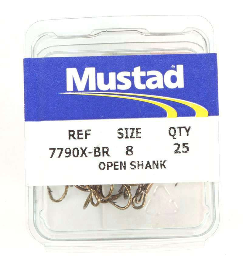 Mustad 7790X Open Shank Treble Hooks - Size 8
