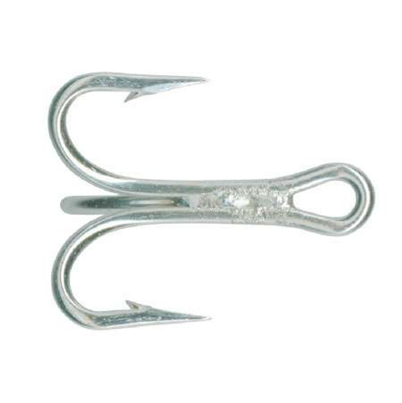 Mustad Classic Line 5X Strong Barbed Treble Hook Silver
