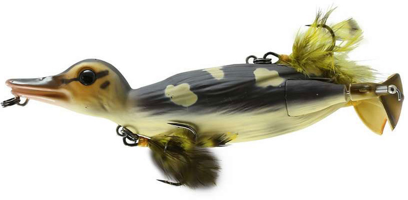 3D Duck Topwater Fishing Lure Plopping and Splashing Feet Soft Fishing  Tackle Duckling Floating Artificial Bait 360° Rotating Flippers for Fishing  Durable 3 