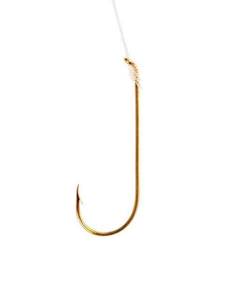 Eagle Claw Aberdeen Gold Snelled Hook Size 2