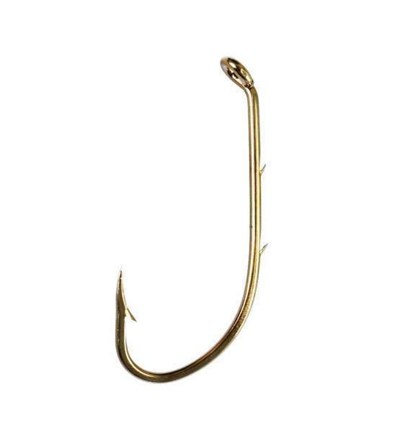 Eagle Claw 181 Down Eye Offset Baitholder Hooks - 50 Pack - Size 4