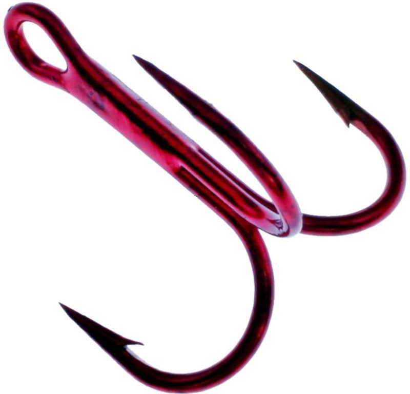 Daiichi D99Q Light Wire Treble Hooks - Bleeding Bait Red - TackleDirect