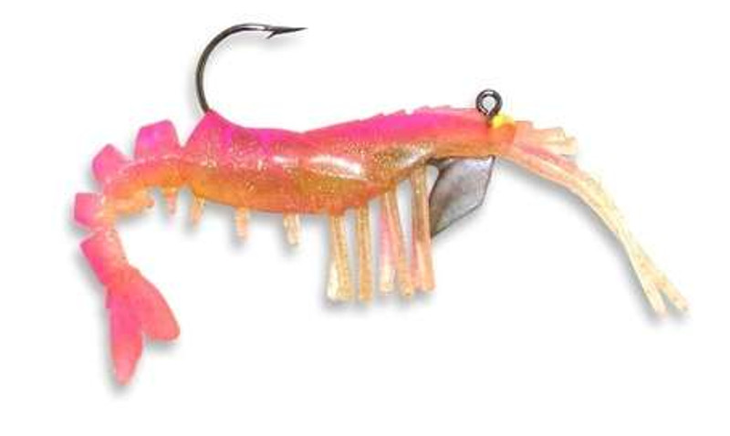 Egret Baits Vudu Shrimp Softbait 3.5- Cajun Pepper Chartreuse Tail