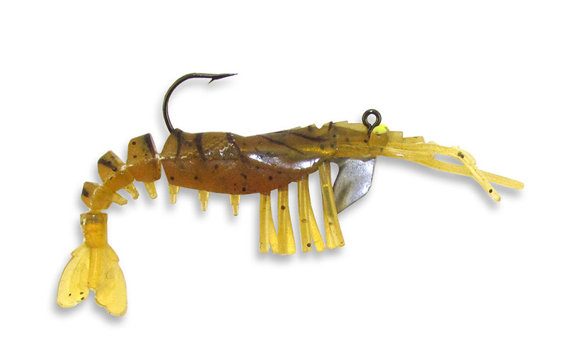 Egret Baits Vudu Shrimp 3.25 Bayou Brew Color EVS35-14-40