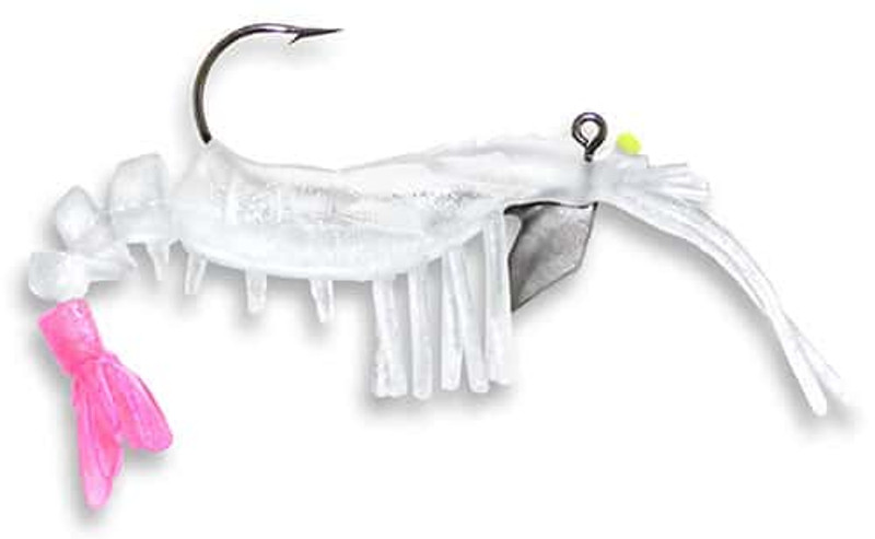 LURE VUDU SHRIMP 3.25 E-VSG35-14-34 GHOST/PINK TAIL - Tomahawk