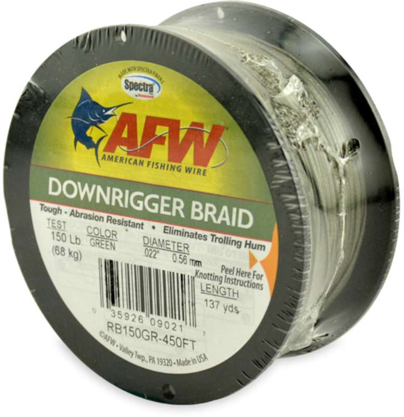 American Fishing Wire Downrigger Braid · 450 ft · 200 lb · Green