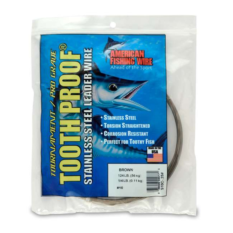 American Fishing Wire S10C-.25 10 Toothproof Leader Wire Brown