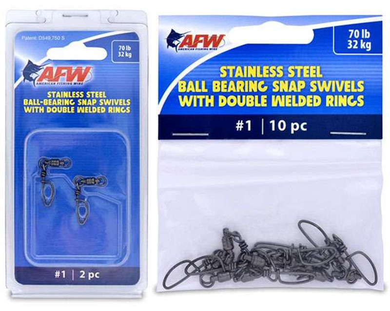 AFW Stainless Steel Ball-Bearing Fishing Swivels w/ Double Welded