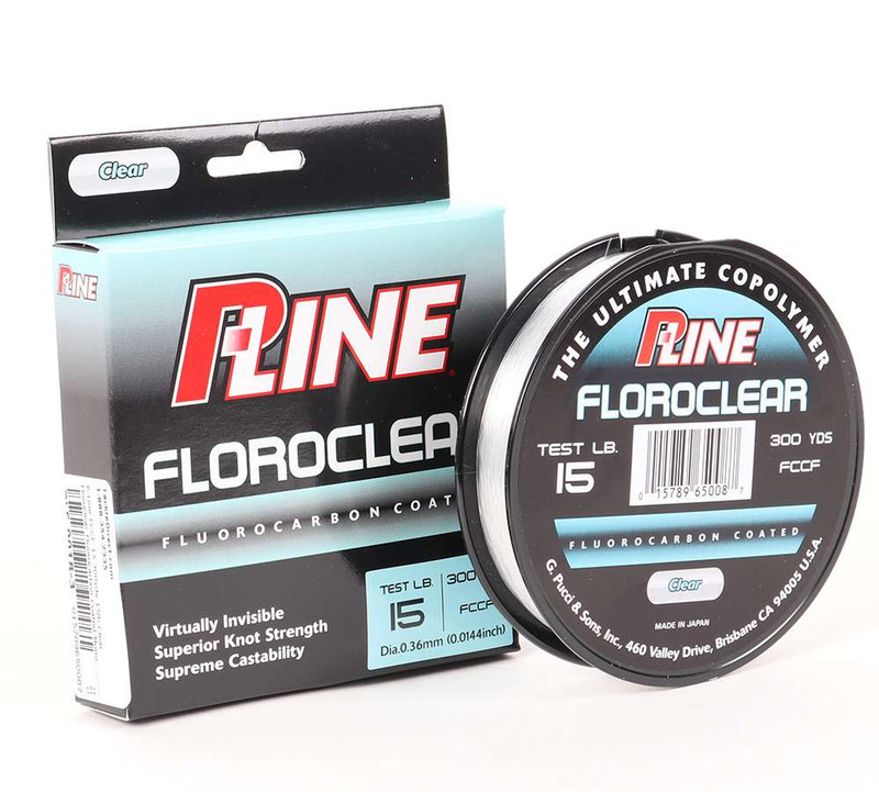 P-Line Floroclear Fluorocarbon Coated Mono Line - 15lb - 300yds