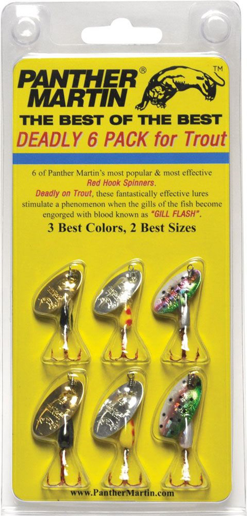 10 packs panther martin trout spinners deadly 6-pack size 2 & 4 best  assortment