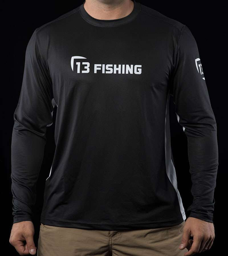 13 Fishing Man-Tooth Performance Long Sleeve T-Shirt - Black/White