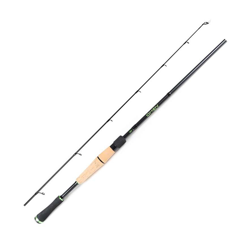 13 Fishing Omen Green Spinning Rod, 7ft 2in, Medium Light, Fast, 1 Piece,  OG2S72