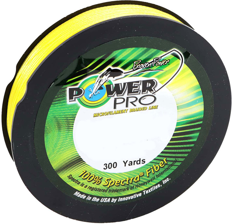 PowerPro Braided Spectra Fiber Fishing Line Hi-Vis Yellow 300 Yds.