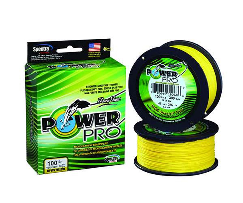PowerPro Spectra Braided Fishing Line - 500 yd. Spool - 65 lb. - Hi-Vis  Yellow - Melton Tackle