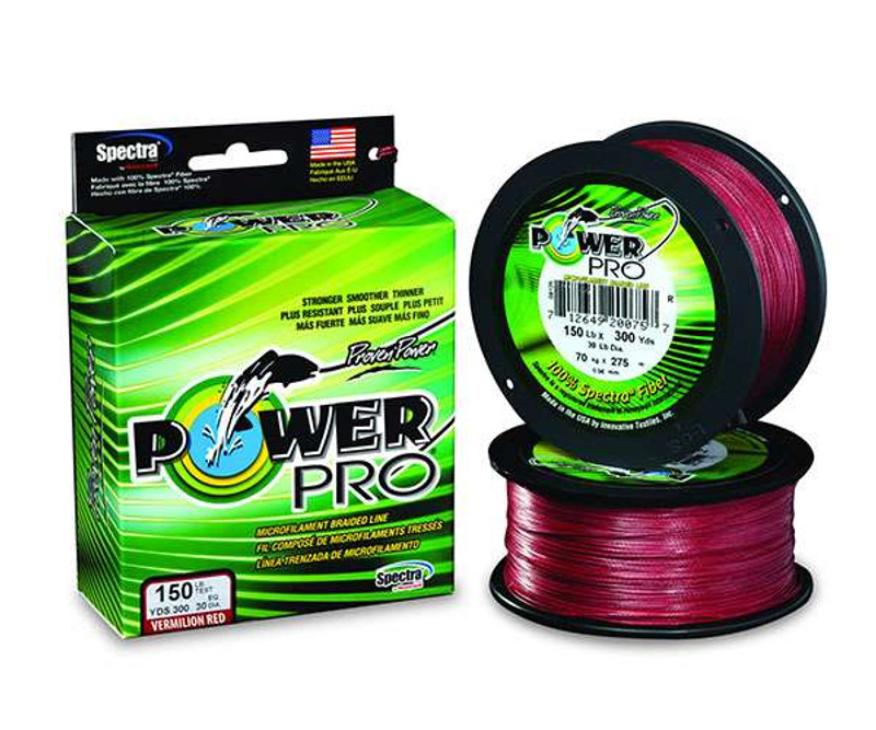PowerPro Braided Fiber Fishing Line Red 500yds. - TackleDirect