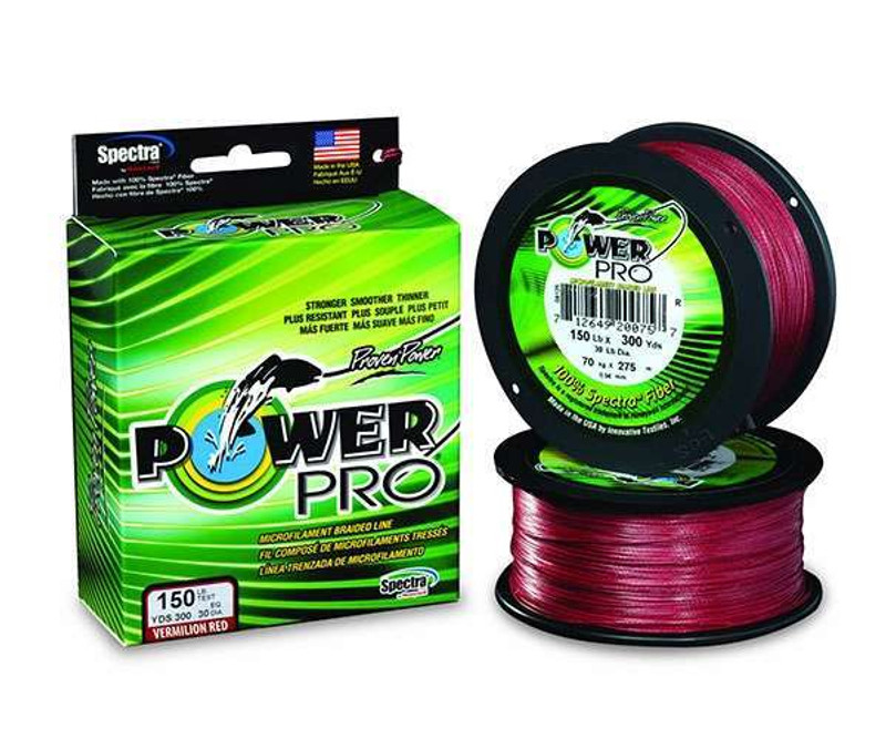 Power Pro Spectra Vermilion Red Braided Line 100 Pound / 500 Yards