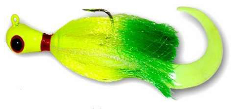 Buccaneer Bugeye Cobia Jig, Green & Chartreuse, 2 oz 