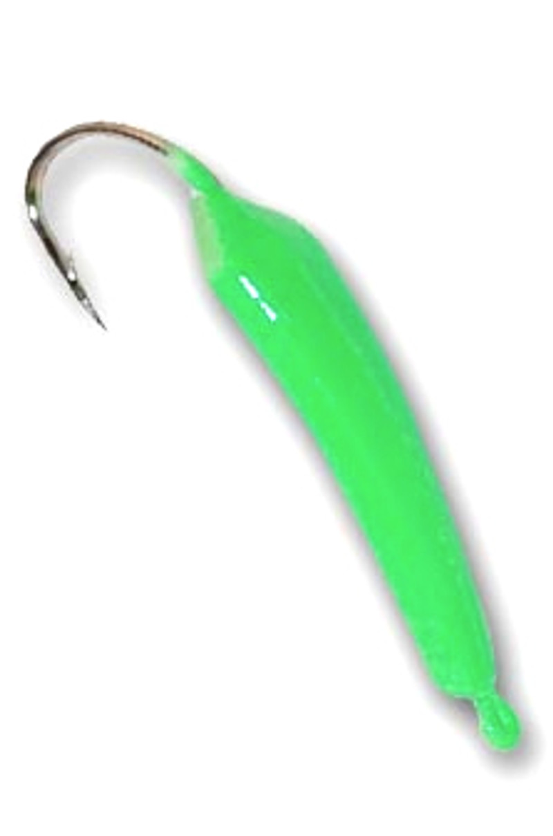 Pompano Jigs Goofy Jig Chartreuse/White Jigs with Pink Teasers 6 Pack (3/4  Oz)