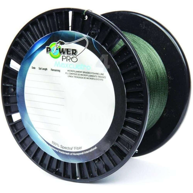 PowerPro Maxcuatro Braided Fishing Line 65lb 3000yds Moss Green