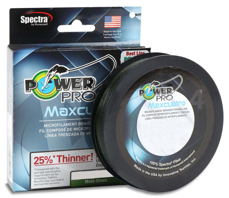 Power Pro Maxcuatro Braided Fishing Line 80lb / 1500yds / Moss Green