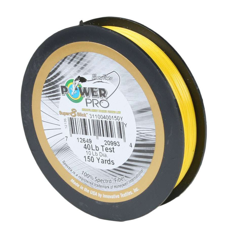 PowerPro Super Slick Braided Line 40lb 150yds Hi-Vis Yellow