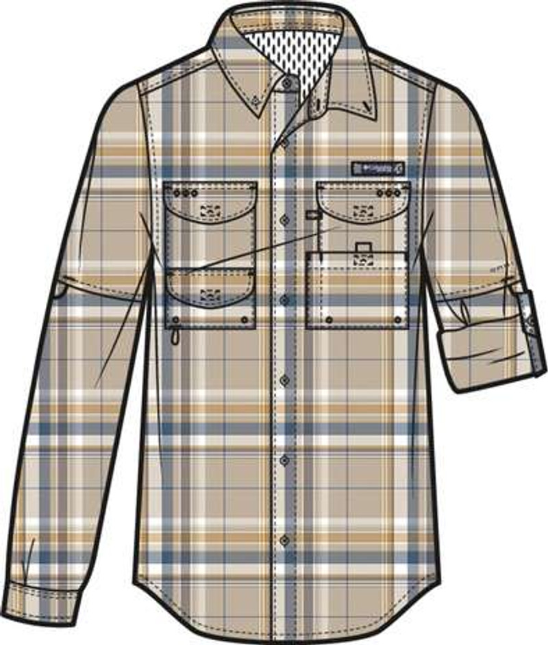 Columbia Super Bonehead Classic Long Sleeve Shirt - Fossil Plaid XL