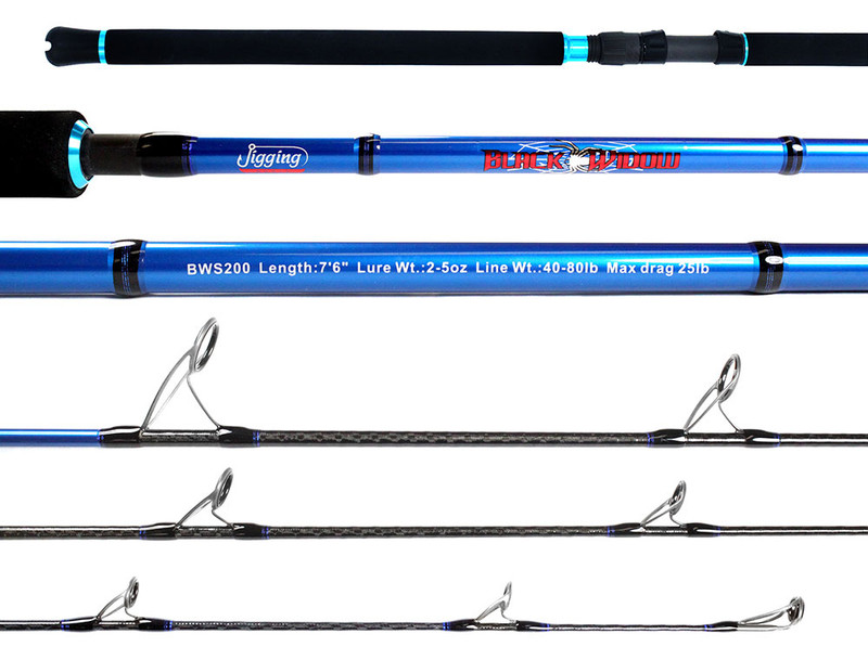 Jigging World Black Widow Spinning Popping Rod- 200S