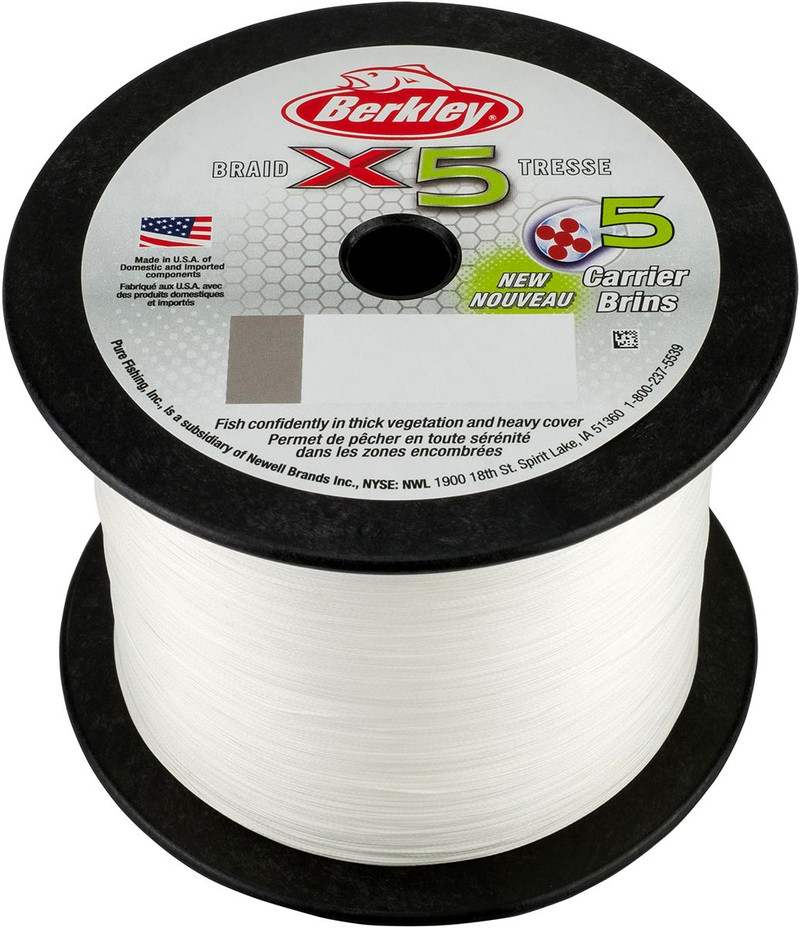 Berkley X5 Braided Line - Crystal - 30lb - TackleDirect