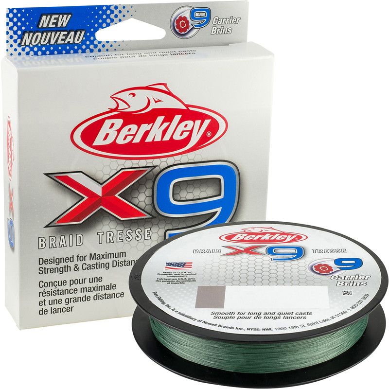 Berkley X9 Braided Line - Low-Vis Green - 15lb - 330yds - TackleDirect