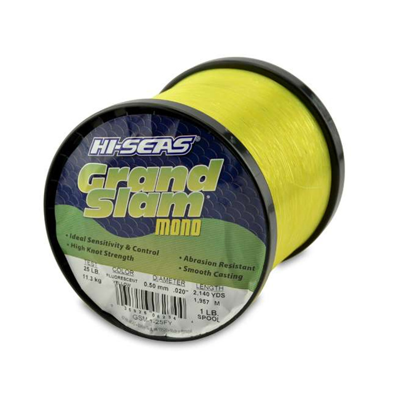 Hi-Seas Grand Slam Mono 1 lb. Spool Fluorescent Yellow