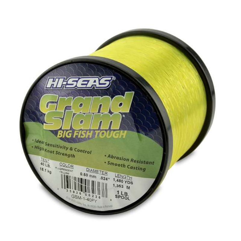 1 lb. Spool Fluorescent Yellow Monofilament Line | High Abrasion Resistance  | Soft & Flexible | Thin Diameter | High Visibility Fluorescent Fishing